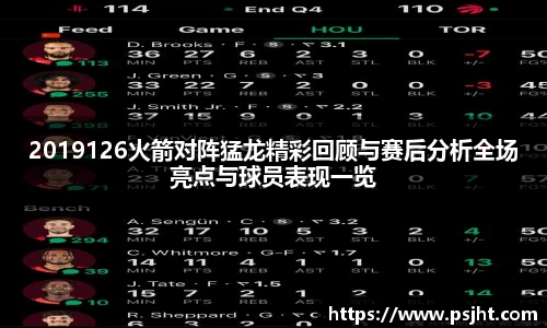 2019126火箭对阵猛龙精彩回顾与赛后分析全场亮点与球员表现一览