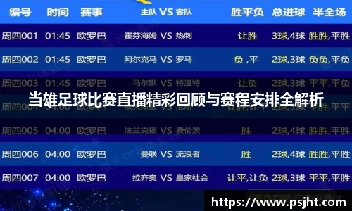 当雄足球比赛直播精彩回顾与赛程安排全解析