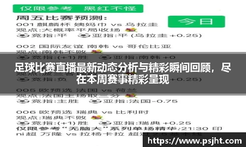 足球比赛直播最新动态分析与精彩瞬间回顾，尽在本周赛事精彩呈现
