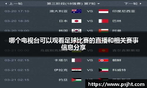 哪个电视台可以观看足球比赛的直播和相关赛事信息分享